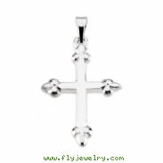 14K White Gold Fancy Cross Pendant