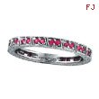 14K White Gold Fancy Pink Sapphie Stackable Eternity Ring