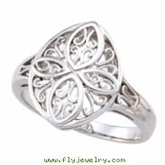 14K White Gold Filigree Ring