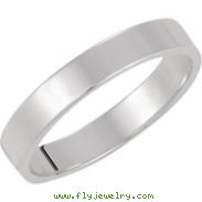 14K White Gold Flat Band