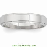 14K White Gold Flat Edge Band