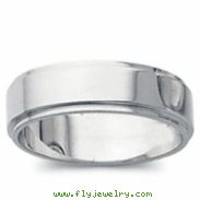 14K White Gold Flat Edge Band