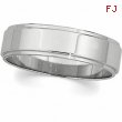 14K White Gold Flat Edge Band