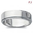 14K White Gold Flat Edge Band