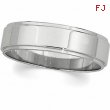 14K White Gold Flat Edge Band