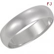 14K White Gold Half Round Band