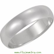 14K White Gold Half Round Band