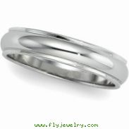 14K White Gold Half Round Edge Band