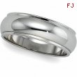 14K White Gold Half Round Edge Band