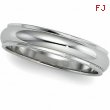 14K White Gold Half Round Edge Band