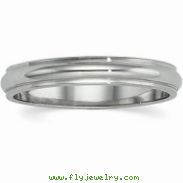 14K White Gold Half Round Edge Band