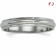 14K White Gold Half Round Edge Band