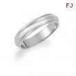 14K White Gold Half Round Edge Band