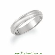 14K White Gold Half Round Edge Band