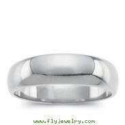 14K White Gold Half Round Tapered Band