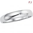 14K White Gold Half Round Tapered Band