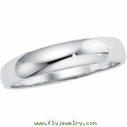 14K White Gold Half Round Tapered Band