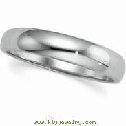 14K White Gold Half Round Tapered Band