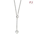 14K White Gold Heart Lariat Necklace