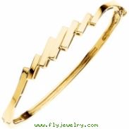 14K White Gold Hinged Bangle Bracelet