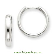 14K White Gold Hinged Hoop Earrings