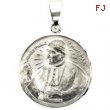 14K White Gold Hollow Pope John Paul Medal