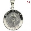 14K White Gold Hollow Round St. Florian Medal