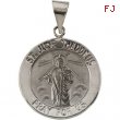 14K White Gold Hollow Round St. Jude Thaddeus Medal