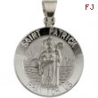 14K White Gold Hollow Round St. Patrick Medal