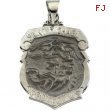 14K White Gold Hollow St. Michael Medal