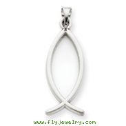 14K White Gold Ichthus Fish Pendant