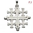 14K White Gold Jerusalem Cross Pendant