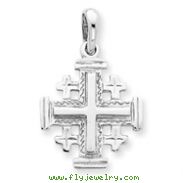14K White Gold Jerusalem Cross Pendant