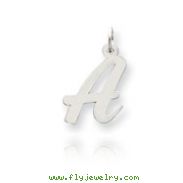 14K White Gold Large Script Initial "A" Charm