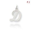 14K White Gold Large Script Initial 