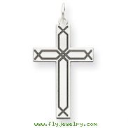 14K White Gold Laser Designed Cross Charm