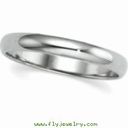 14K White Gold Light Half Round Band