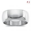 14K White Gold Light Half Round Band