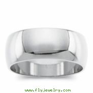 14K White Gold Light Half Round Band