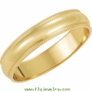 14K White Gold Light Milgrain Band