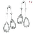 14K White Gold Luxury 2.0ct 110-Diamond Dangle Tear-Drop Tipped Earrings