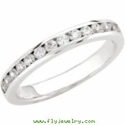 14K White Gold Matching Band For 6.5mm Eng