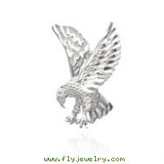 14K White Gold Medium Diamond-Cut Eagle Pendant