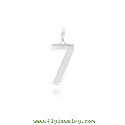 14K White Gold Medium Satin Number 7 Charm