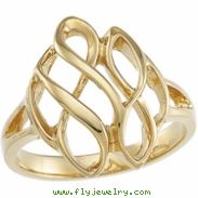 14K White Gold Metal Fashion Ring