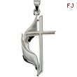 14K White Gold Methodist Cross Pendant