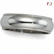 14K White Gold Milgrain Band