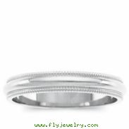 14K White Gold Milgrain Band