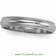 14K White Gold Milgrain Band