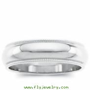 14K White Gold Milgrain Band